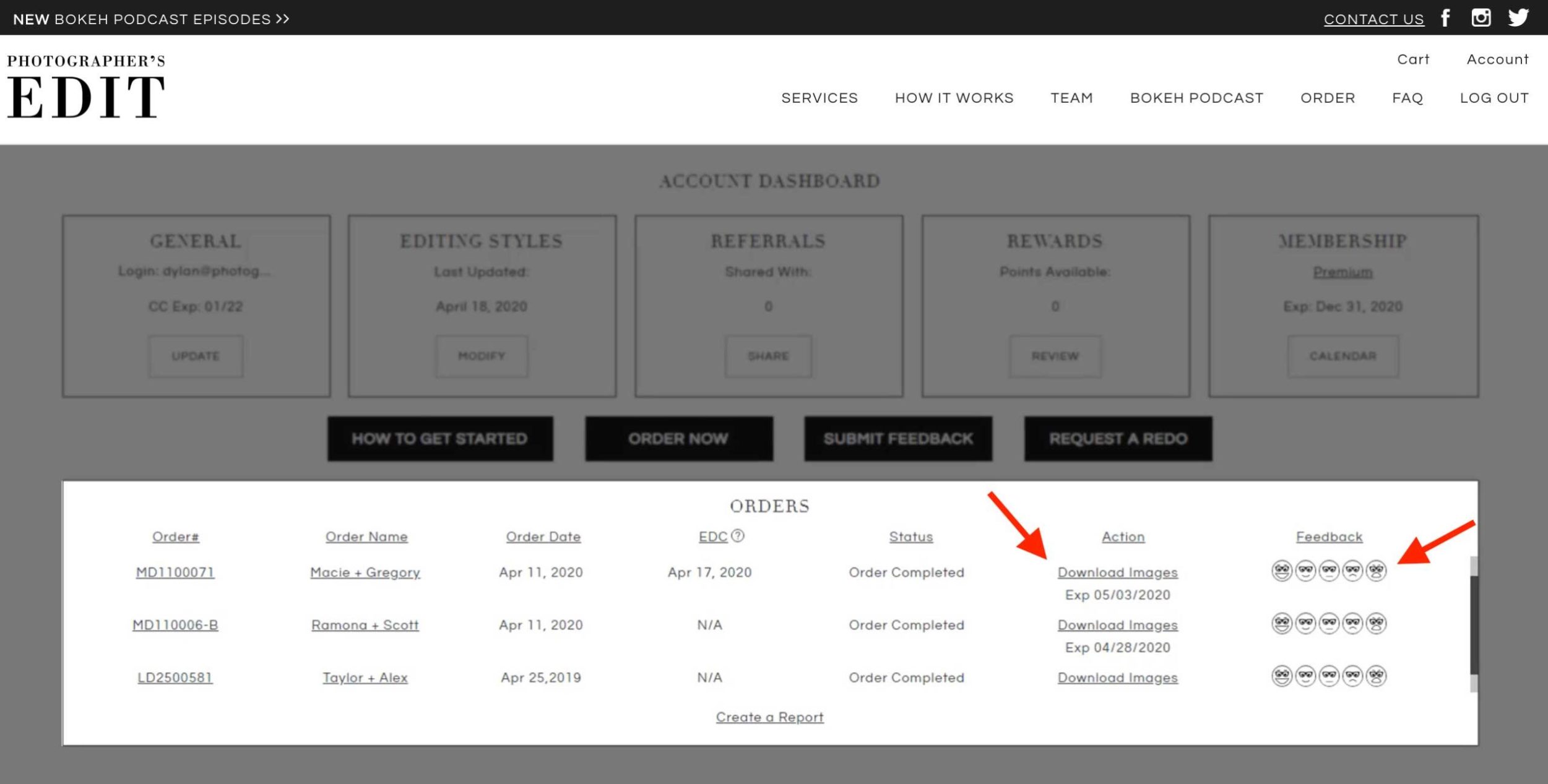 PE Order Download and Feedback Instructions