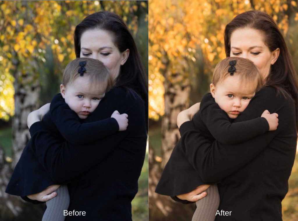 Lightroom Retouching Before/after family portrait