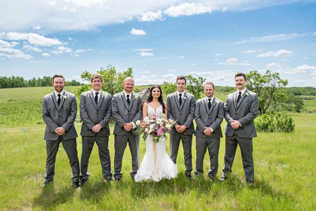 Bride and groomsmen localized adjustments example
