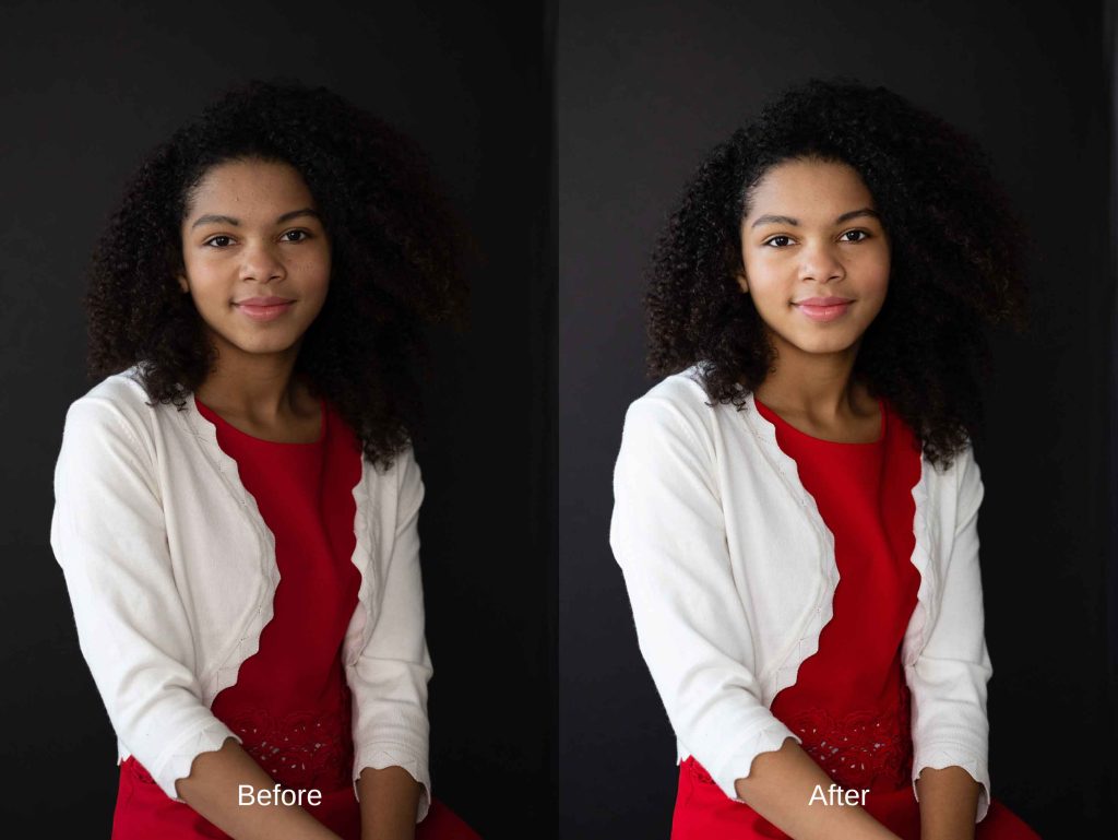 Lightroom Retouching before after example