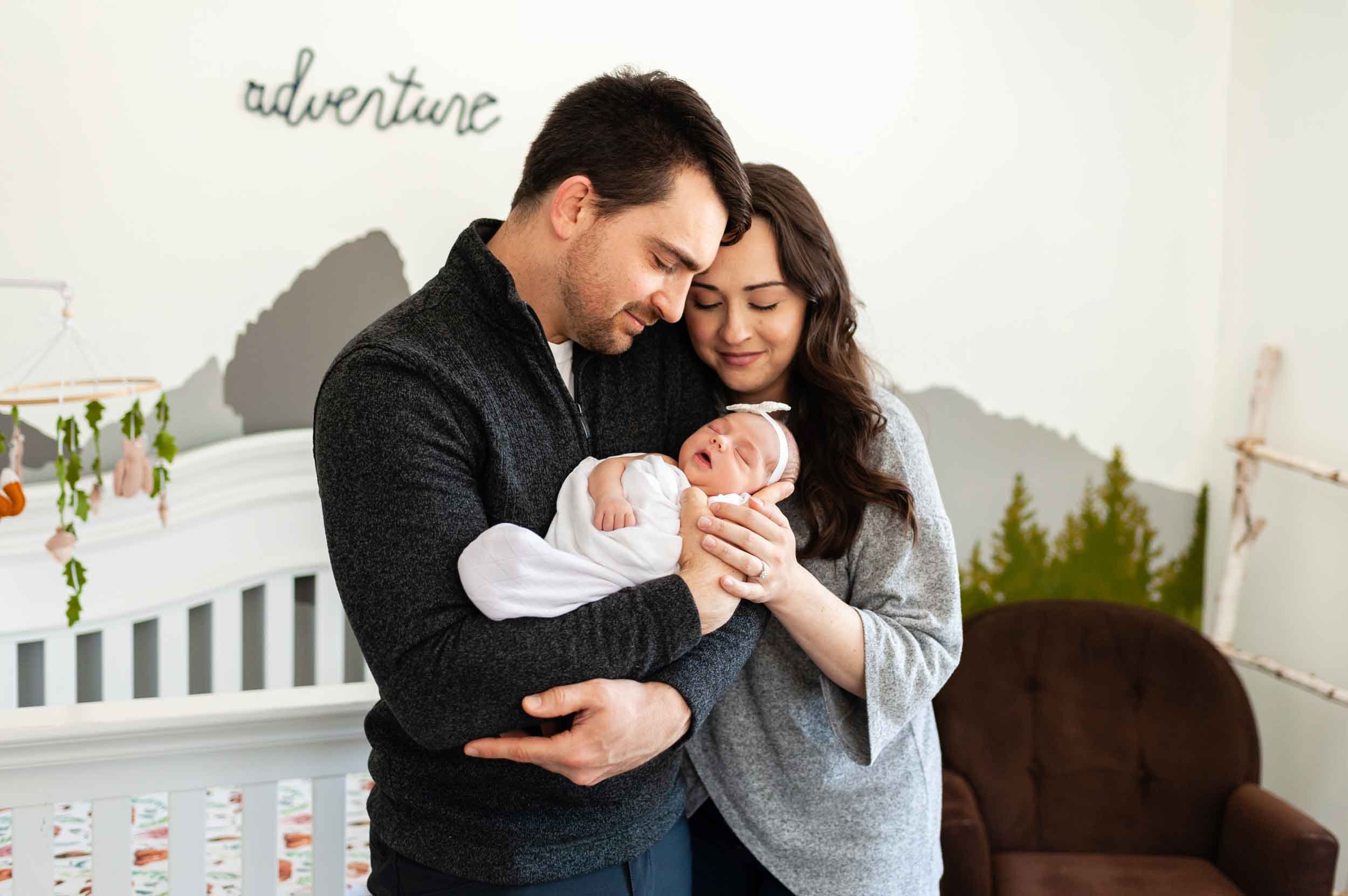 family photo with newborn after color correction